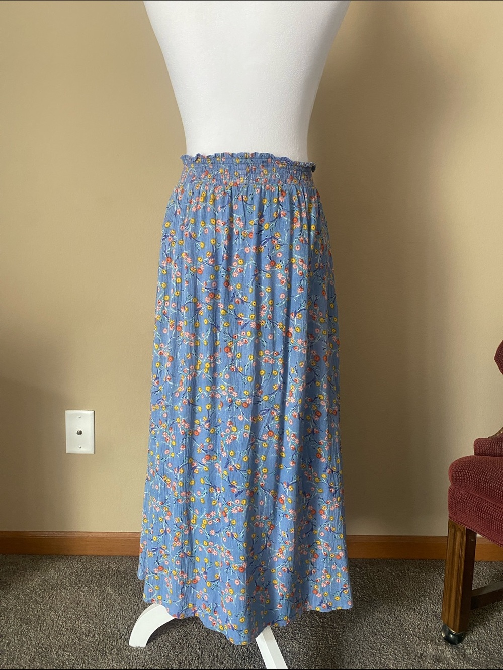 Urban Outfitters Blue Floral Maxi Skirt Medium - Picture 4 of 6